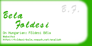 bela foldesi business card